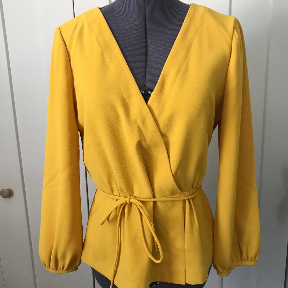 J Crew Crepe Faux Wrap Blouse